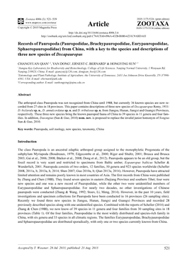 Records of Pauropoda (Pauropodidae, Brachypauropodidae, Eurypauropodidae, Sphaeropauropodidae)