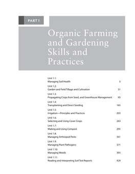 Organic Farming and Gardening Skills and Practices