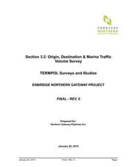 Section 3.2: Origin, Destination & Marine Traffic Volume Survey