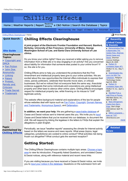 Chilling Effects Clearinghouse Getting Started