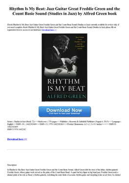 Rhythm Is My Beat: Jazz Guitar Great Freddie Green and the Count Basie Sound (Studies in Jazz) by Alfred Green Book