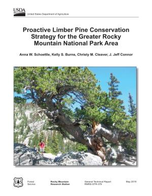 Proactive Limber Pine Conservation Strategy for the Greater Rocky Mountain National Park Area