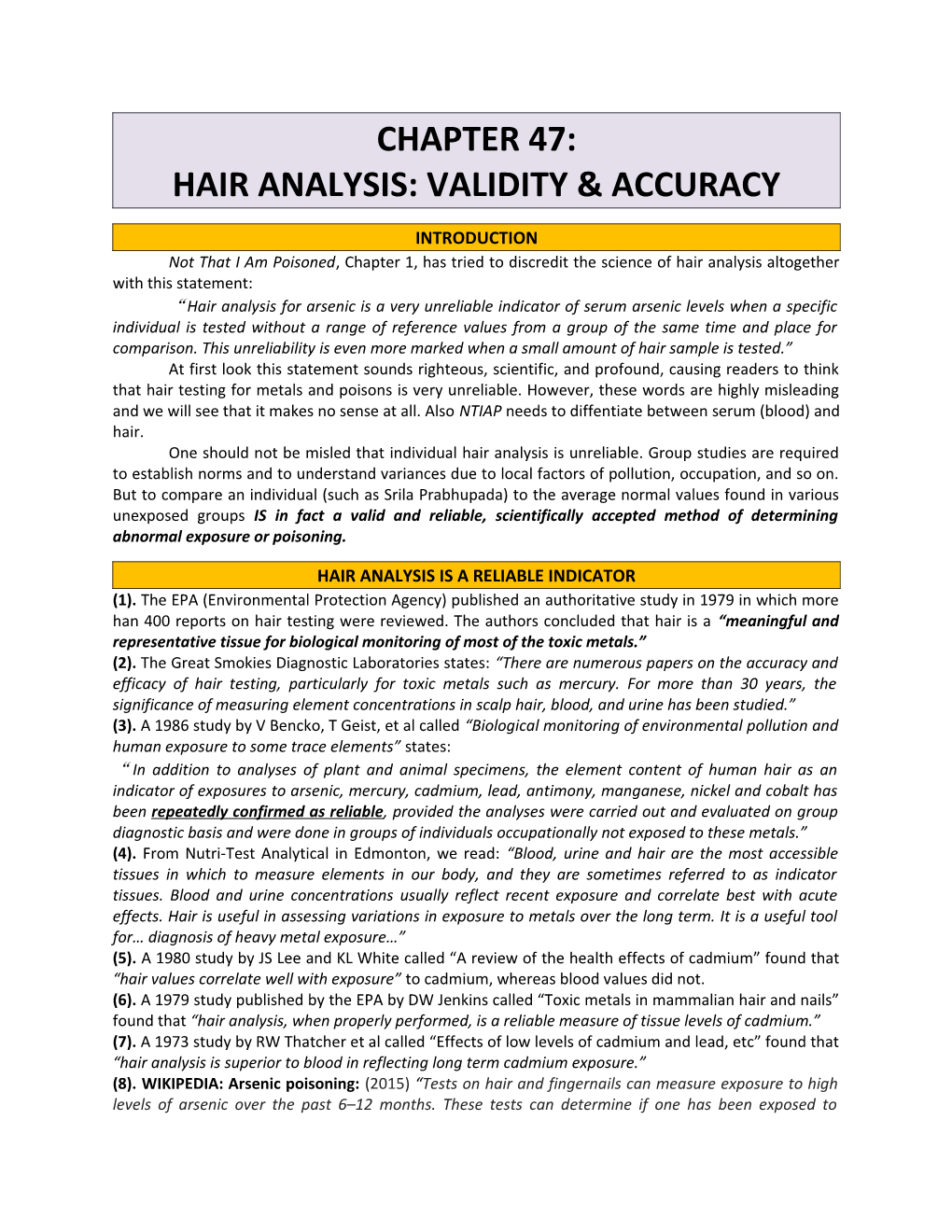 Hair Analysis: Validity & Accuracy