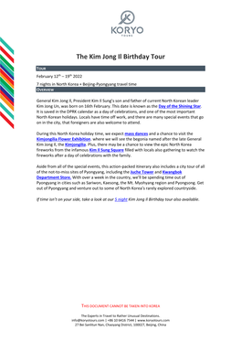 The Kim Jong Il Birthday Tour