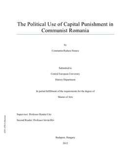 The Political Use of Capital Punishment in Communist Romania