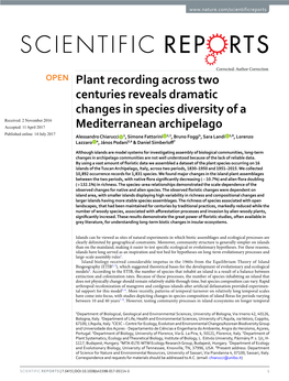 Plant Recording Across Two Centuries Reveals Dramatic Changes In