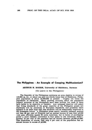 The Philippines--An Example of Creeping Malthusianism?