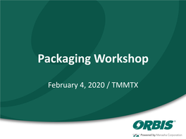 TMNA Packaging Workshop
