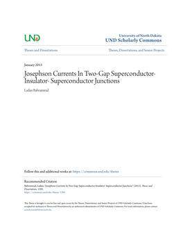 Josephson Currents in Two-Gap Superconductor-Insulator- Superconductor Junctions" (2013)