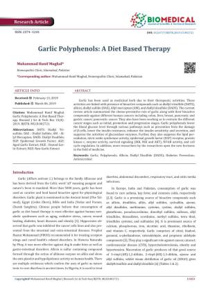 Garlic Polyphenols: a Diet Based Therapy