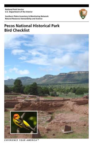 Pecos National Historical Park Bird Checklist