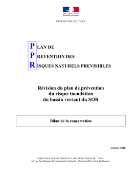 Révision Du Plan De Prévention Du Risque Inondation Du Bassin Versant Du SOR