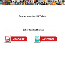 Powder Mountain Lift Tickets