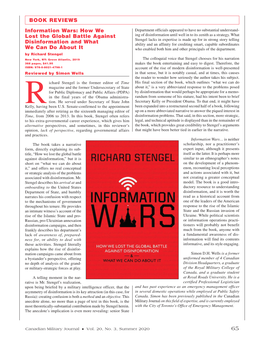 BOOK REVIEWS Information Wars: How We Lost the Global Battle