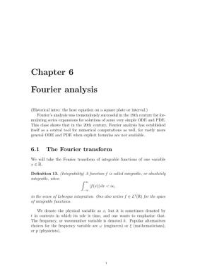 Chapter 6 Fourier Analysis