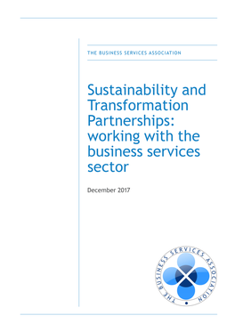 Sustainability and Transformation Partnerships: Working with the Business Services Sector