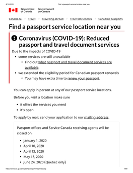 Find a Passport Service Location Near You