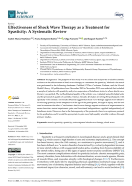 Effectiveness of Shock Wave Therapy As a Treatment for Spasticity: a Systematic Review