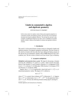 Limits in Commutative Algebra and Algebraic Geometry
