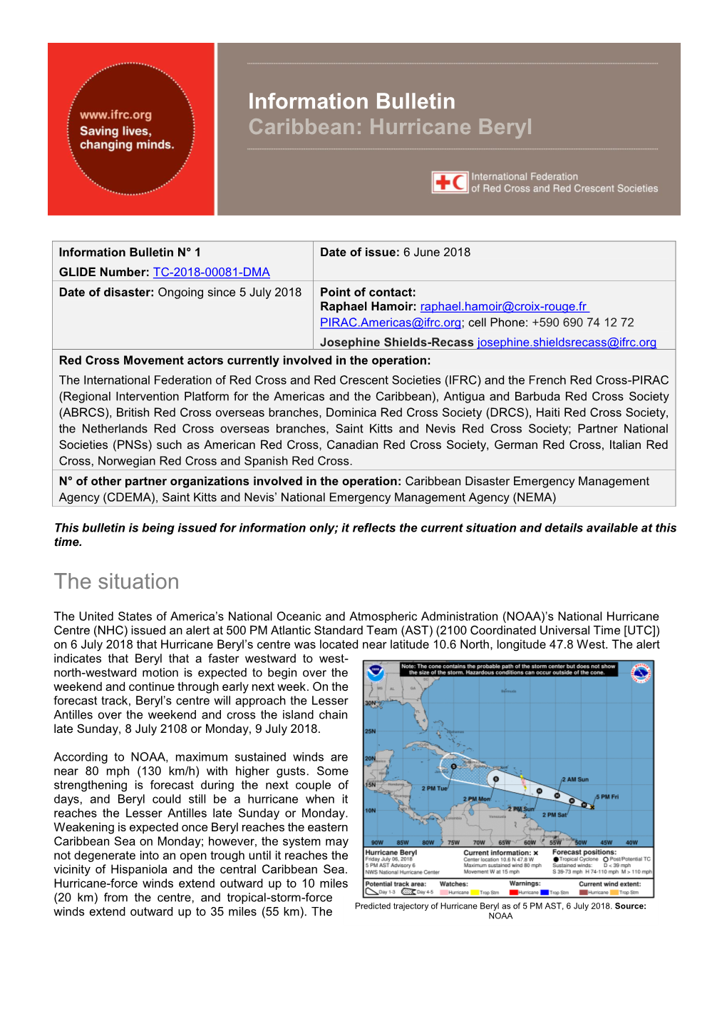 The Situation Information Bulletin Caribbean: Hurricane Beryl