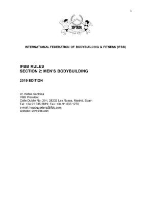 Ifbb Rules Section 2: Men's Bodybuilding