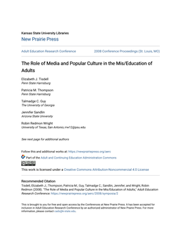 The Role of Media and Popular Culture in the Mis/Education of Adults