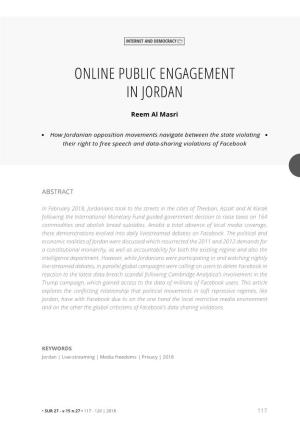 Online Public Engagement in Jordan