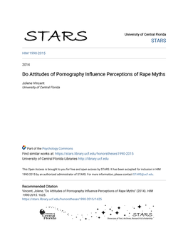 Do Attitudes of Pornography Influence Perceptions of Rape Myths" (2014)