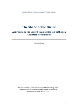 The Shade of the Divine Approaching the Sacred in an Ethiopian Orthodox Christian Community