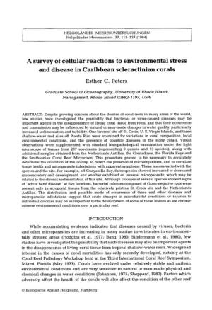 A Survey of Cellular Reactions to Environmental Stress and Disease in Caribbean Scleractinian Corals