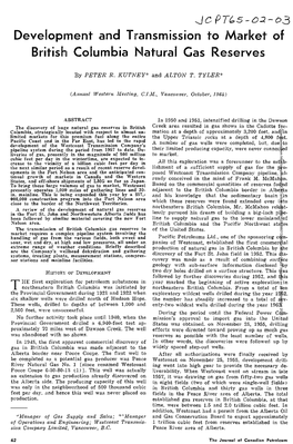 Development and Transmission to Market of British Columbia Natural Gas Reserves