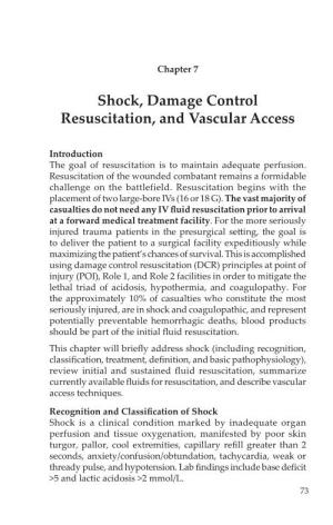 Shock, Damage Control Resuscitation, and Vascular Access