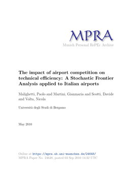 The Impact of Airport Competition on Technical Efficiency: a Stochastic