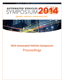2014 Automated Vehicles Symposium Proceedings