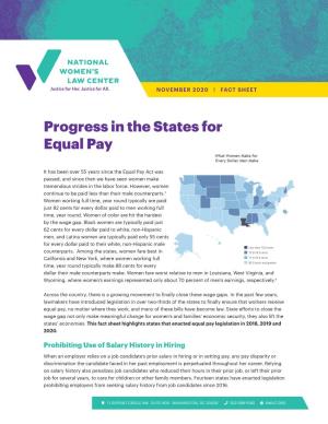 Progress in the States for Equal Pay