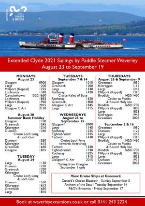 Extra Clyde Sailings