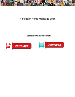 Hdfc Bank Home Mortgage Loan