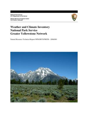 Weather and Climate Inventory National Park Service Greater Yellowstone Network