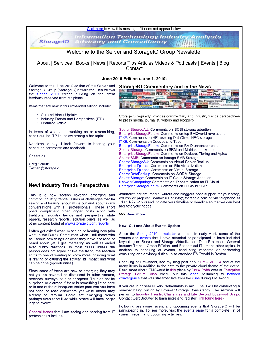 June 2010 Newsletter