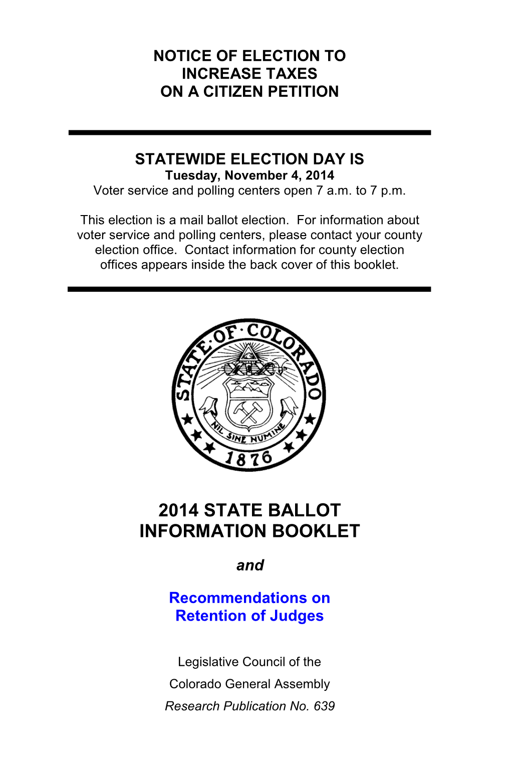2014 State Ballot Information Booklet