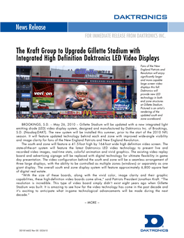 News Release the Kraft Group to Upgrade Gillette Stadium With