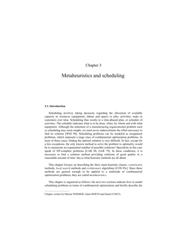 Metaheuristics and Scheduling