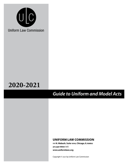 2020-2021 Guide to Uniform and Model Acts