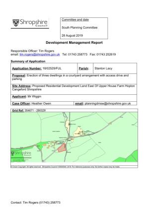 Proposed Residential Development Land East of Upper House Farm Hopton Cangeford Shropshire