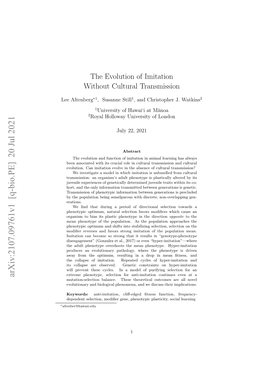 The Evolution of Imitation Without Cultural Transmission