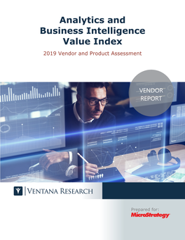 Ventana Research Value Index Analytics and Business Intelligence