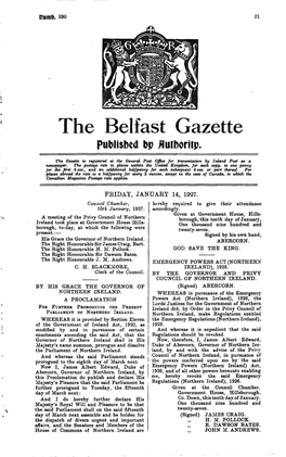 The Belfast Gazette Published Dp Flutboritp