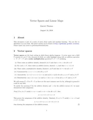 Vector Spaces and Linear Maps