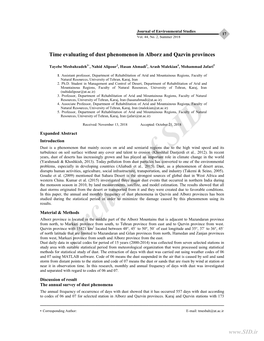 Time Evaluating of Dust Phenomenon in Alborz and Qazvin Provinces
