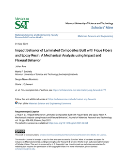 Impact Behavior of Laminated Composites Built with Fique Fibers and Epoxy Resin: a Mechanical Analysis Using Impact and Flexural Behavior